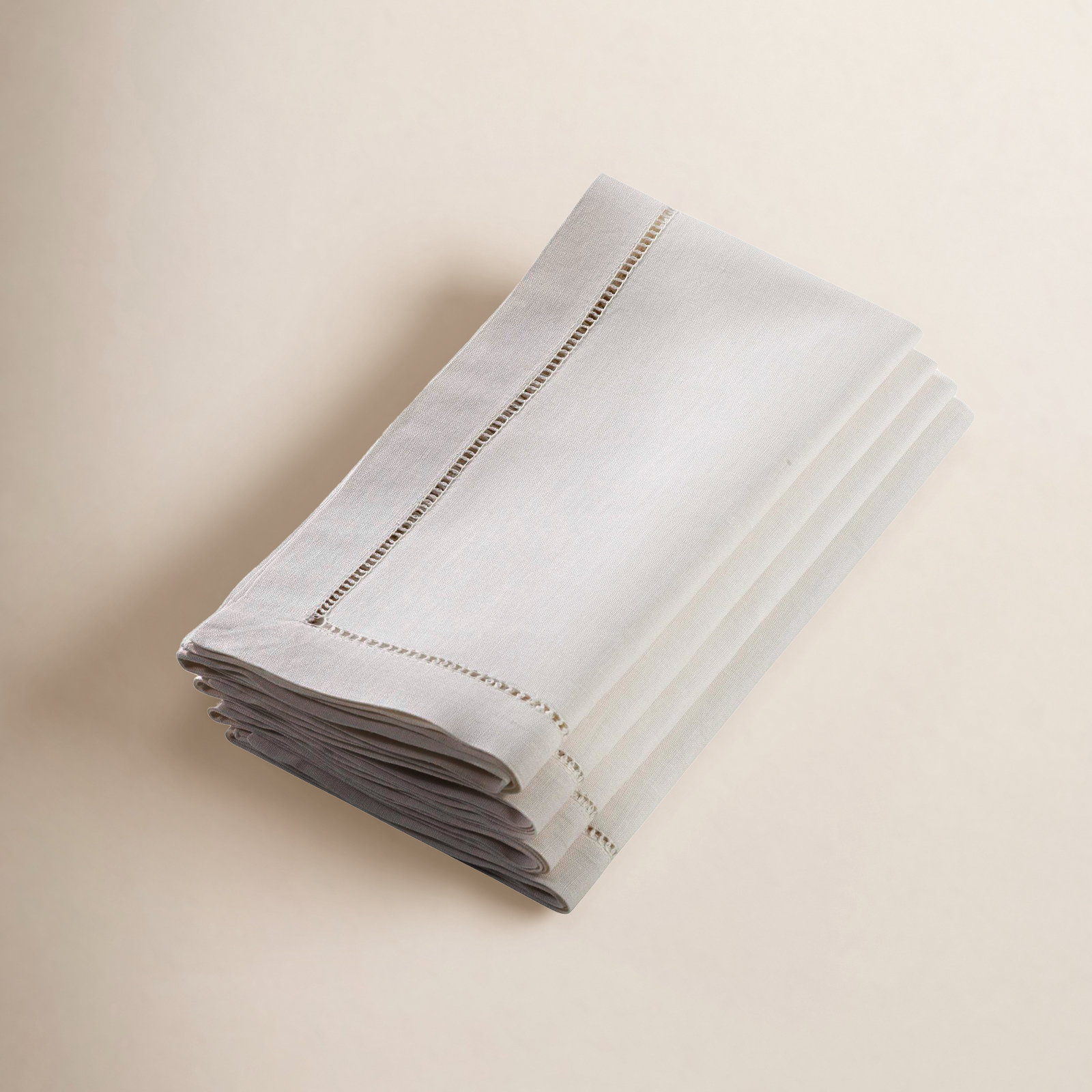 Gelder Reversible Linen Napkin, 20" W x 20" L, Ecru
