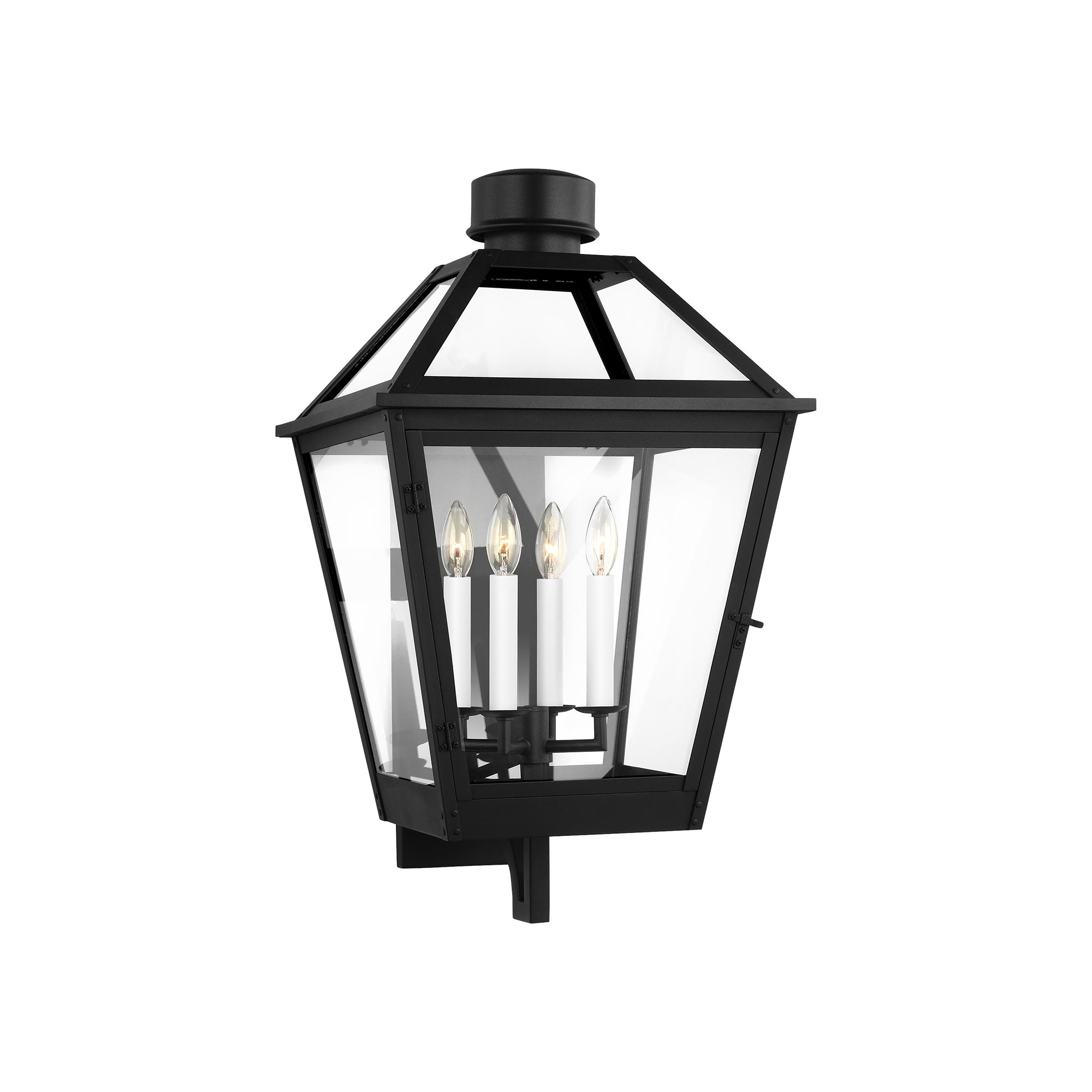 4 Light Empire Outdoor Composite Wall Light, Textured Black, 28.25" H x 15.75" W x 16.5" D