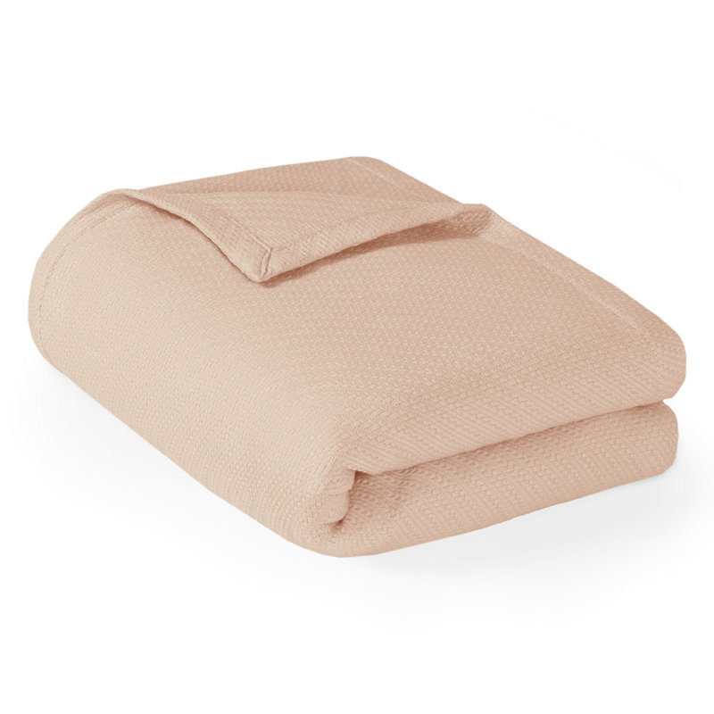 Couverture en coton filé à anneaux Gracie Mills Janette, Très grand lit, Rosé