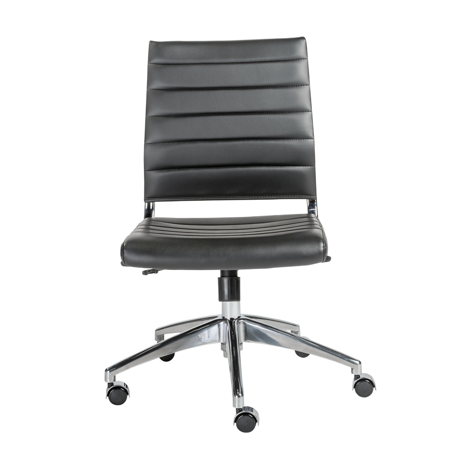 Rossie Office Chair, Gray Faux Leather, No