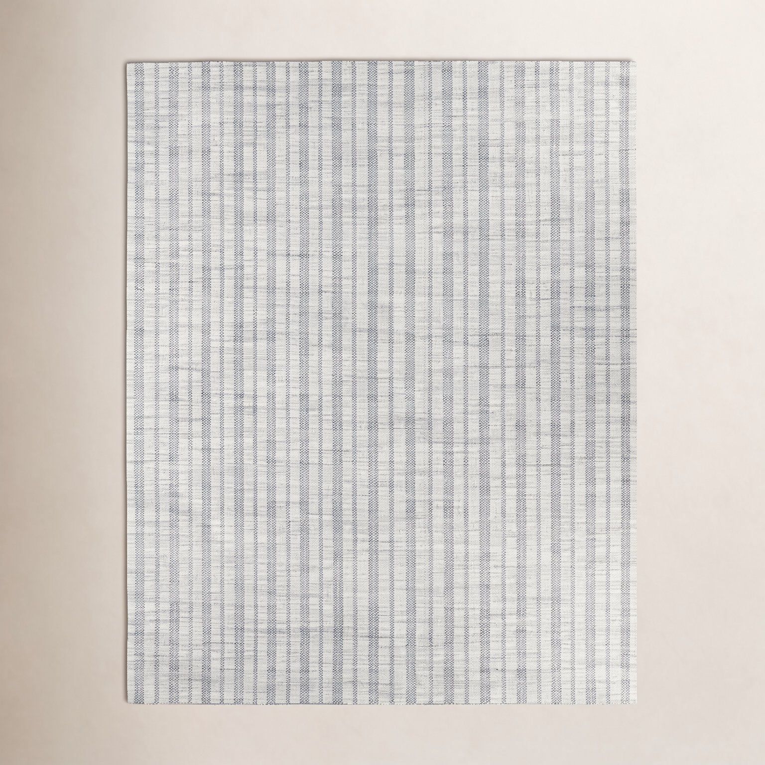 Ginevra Hand-Woven Striped Rug, Rectangle 6' x 9', Cream/Black