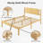 14 Inch Queen Bed Frame, Solid Wood Platform Bed With Slatted Headboard & Slats Support , No Box Spring Needed, Easy Assembly, Natural-2057358560