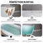 Baignoire de trempage autoportante en résine de 59 po x 29,5 po à surface solide en pierre avec trop-plein et bonde escamotable, blanc mat-118100968