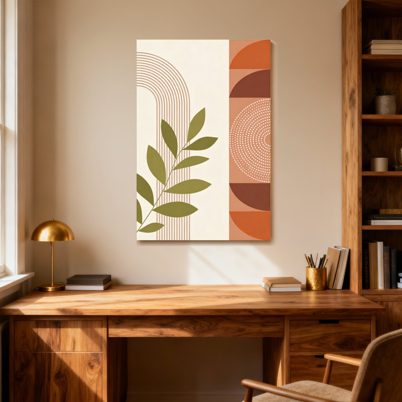 Abstract Abstract Geometric Shapes With Leaf Motif