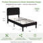 Lit plateforme rembourré en velours amélioré avec tête de lit réglable, conception renforcée et silencieuse, aucun sommier tapissier requis, support de lattes en bois robuste, assemblage facile-612254659-623717986