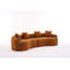 COMFAIT SOFA: Canapé 4 places avec tissu en chenille grain de bois, 4 coussins