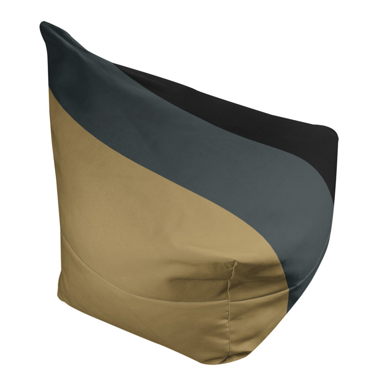 Classic Bean Bag, 30" H x 27" W x 27" D, Gold/Steel Gray/Black
