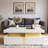 Glossy Square Storage Coffee Table With 4 Drawers-403731392-403731393