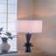 Lampe de table, lampe de table en aluminium D15x26,7 "avec deux accents de disques variés et abat-jour blanc (assemblage de l'abat-jour requis), lampe de table-1345498789