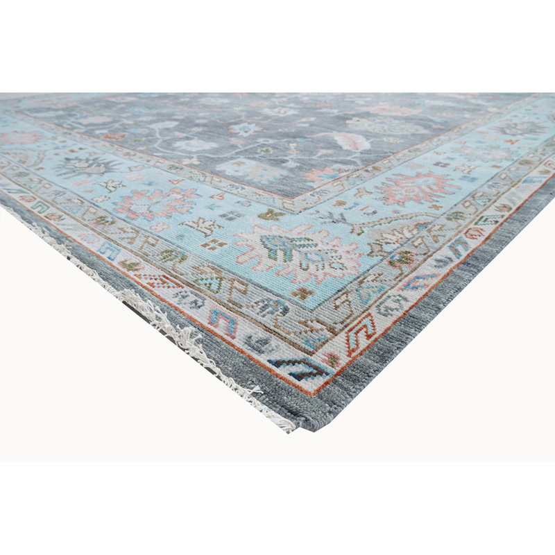 Oriental Area Rug in Gray, Rectangle 9' x 12'