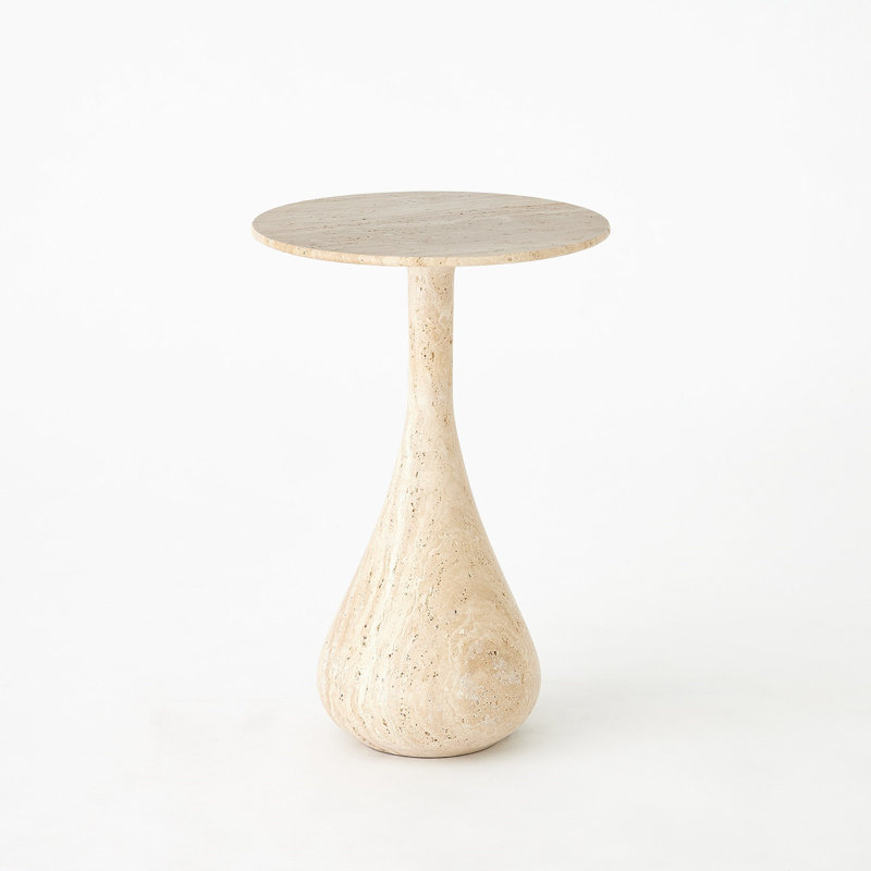 Stone Top End Table, 18" H x 12" W x 12" D