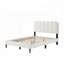Structure de lit de tête de lit crème avec éclairage doux et structure stable pour une chambre à coucher confortable-1336283169