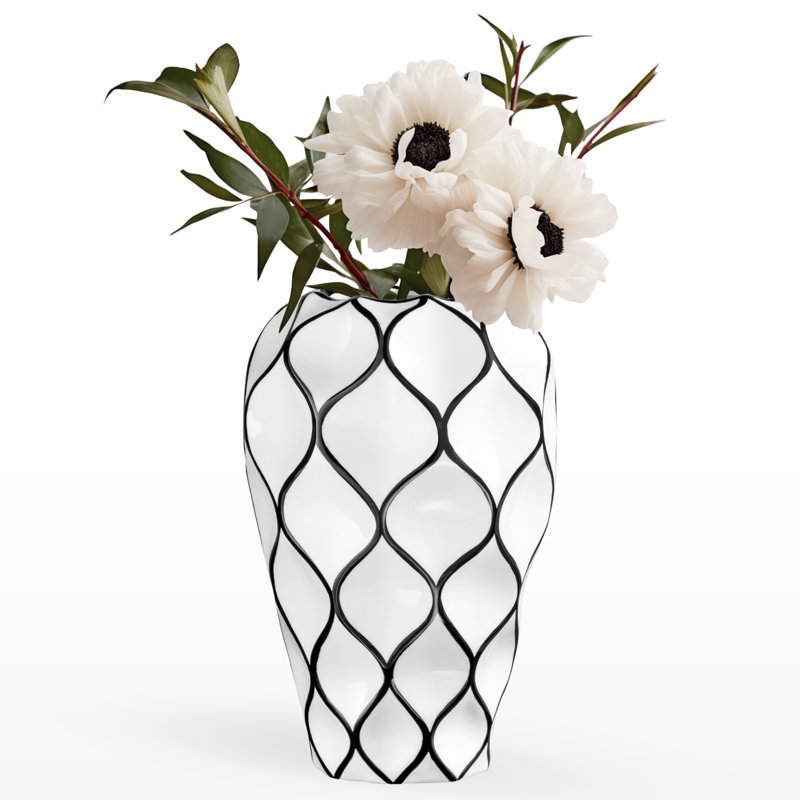 black outline vase