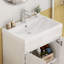 Comptoir de meuble-lavabo de salle de bain 24 po, lavabo en céramique, lavabo en céramique épaissie de 2,6 po, sans robinet ni drain, blanc brillant