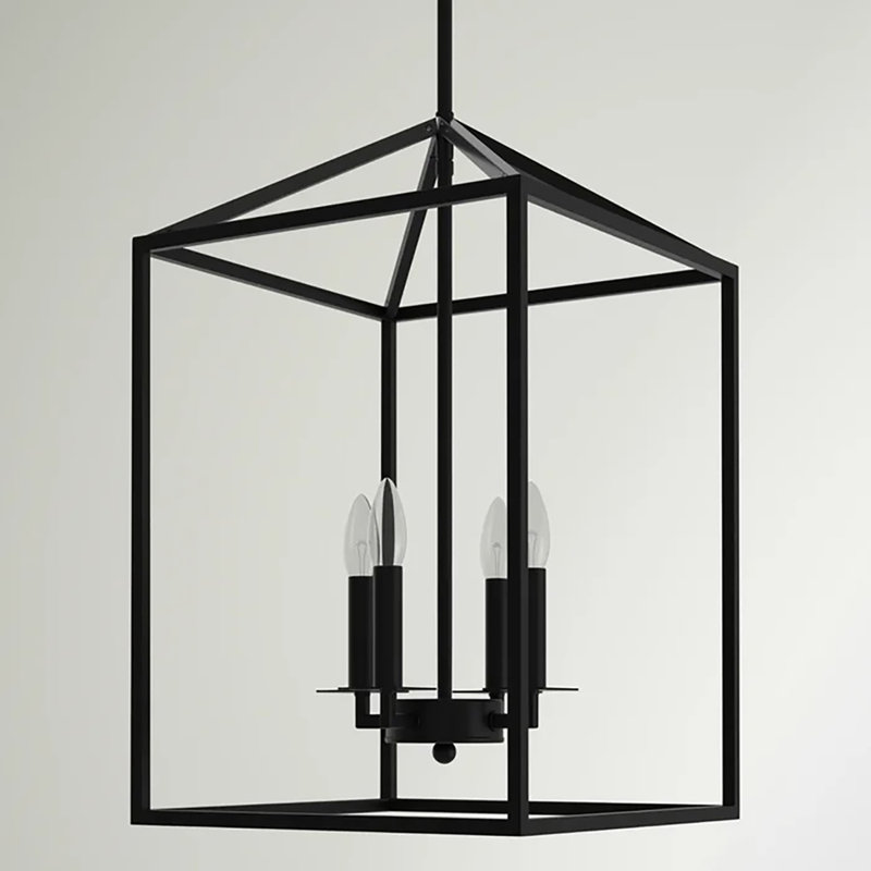Luminaire suspendu carré à 4 lumières Plitt