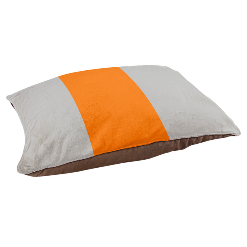 Oreiller Oklahoma, Moyen (l 28 po x P 18 po x H 6 po), Argent / orange / argent