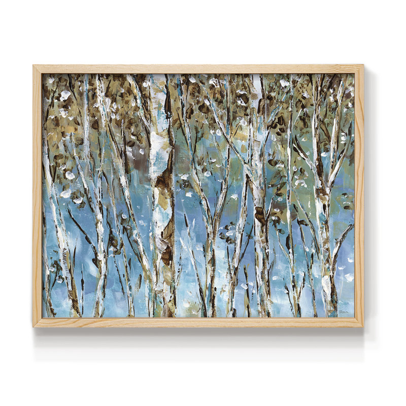 Bouleau d'hiver - reproduction encadrée - réarmable, Naturel, H 16 po x l 20 po