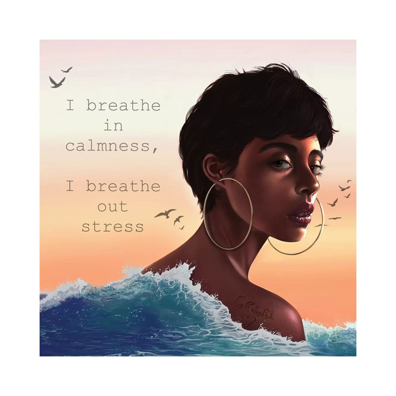 Calm Affirmation 1 Piece Wall Art on Canvas, 66.04 cm H x 66.04 cm W x 1.91 cm D, Canvas