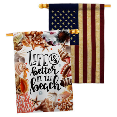 Drapeau de maison en polyester à 2 côtés 40 x 28 po