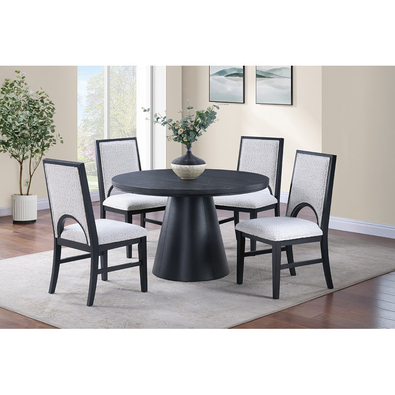 20.4" W DINING CHAIR, WHITE/BLACK