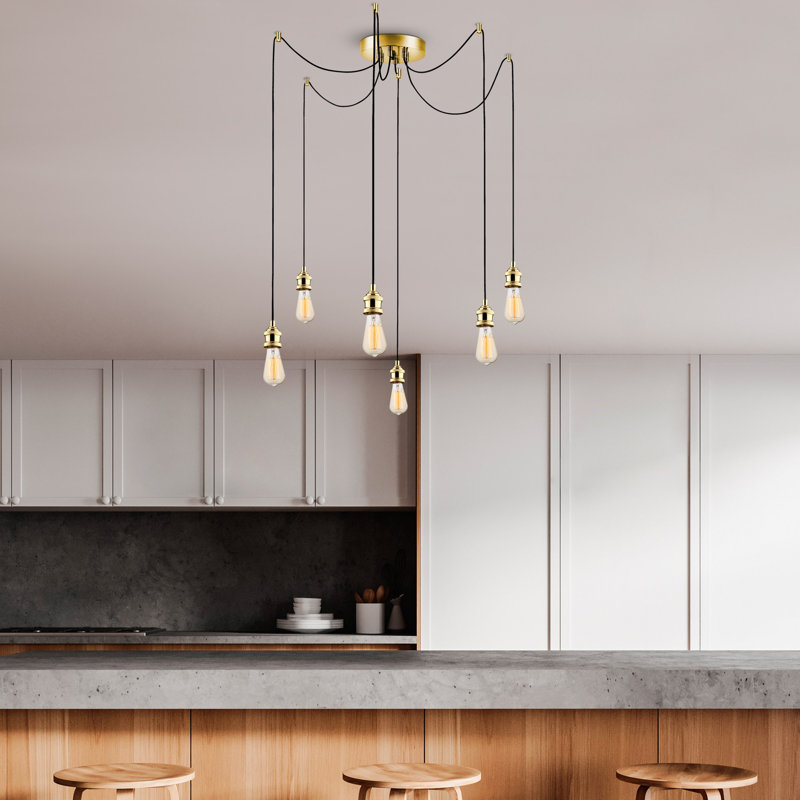 Faer 6 - Light Bulb Pendant, Gold
