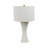 Stoneware & Porcelain Table Lamp With Textured Base And Fabric Drum Shade - 26" Tall, White & Gold Modern Accent Lighting For Home & Office
