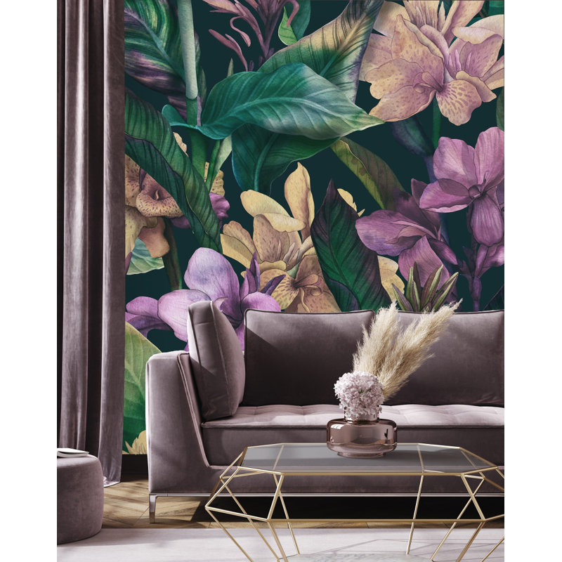 Peel & Stick Floral Wall Mural, 8.33' W x 8.33' L
