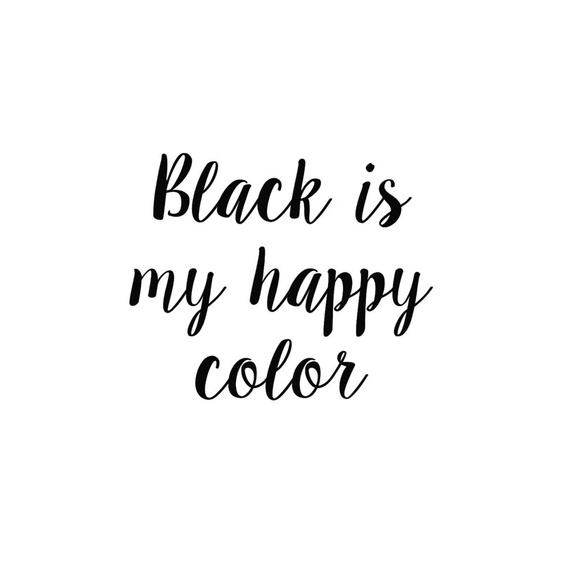 «Black Happy Color», art textuel sur toile tendue, L 12 po x H 12 po