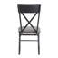 Ensemble de 2 chaises d'appoint Edina en tissu gris, chêne et finition sable noir