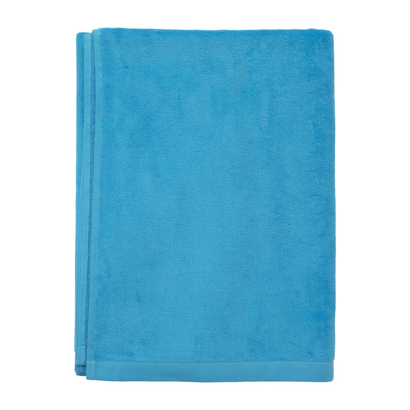 Velour 100% Cotton Lightweight Beach Towel, Aqua