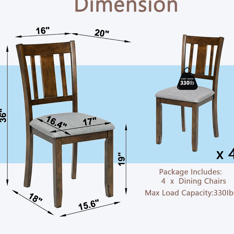 De 4 chaises de salle à manger en bois de noyer - rembourrées pour une expérience confortable - 4 sièges de style élégant