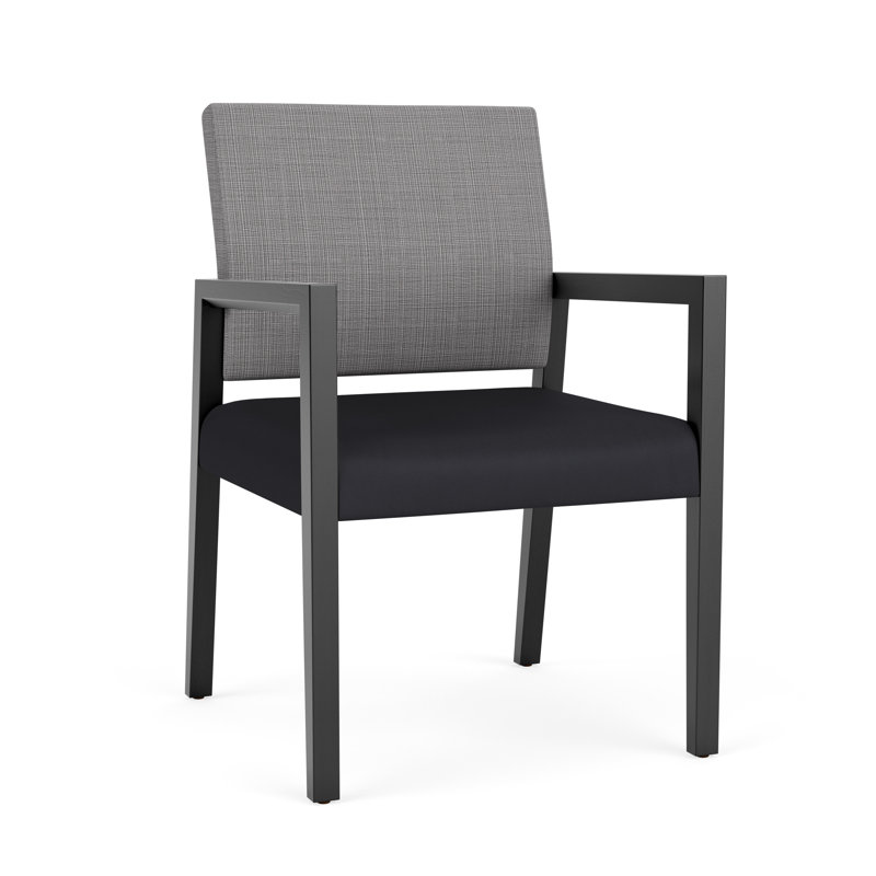 Chaise d'invité de réception Brooklyn, Black, Gris Chambray / noir Patriot Plus