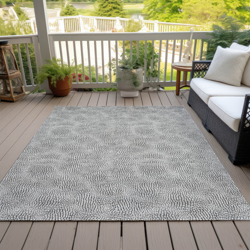 White Rectangular Synthetic Washable Area Rug 3' x 5'