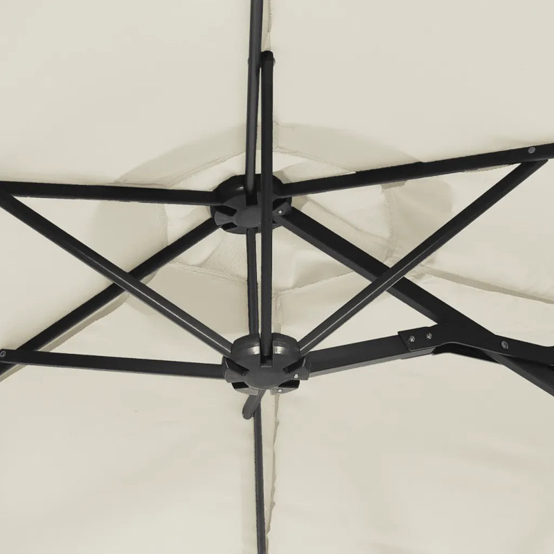 Double-Head Garden Parasol 316x240 cm, Sand White