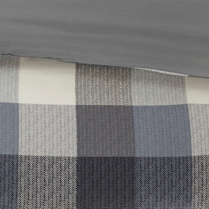 Ensemble de literie à chevrons de qualité supérieure, polyester gris, style maison de campagne rustique, idéal pour une maison confortable