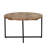 Abrams 31 Inch Round Wood Top Metal Base Coffee Table