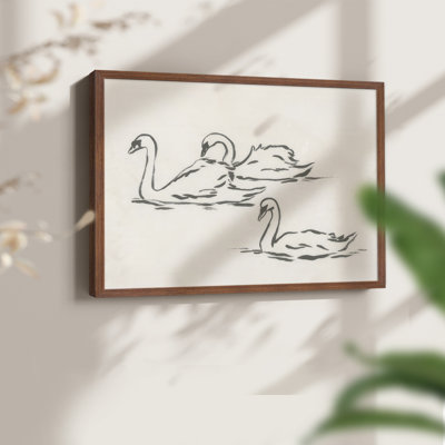 Swan Sketch I -Framed Print - Restickable