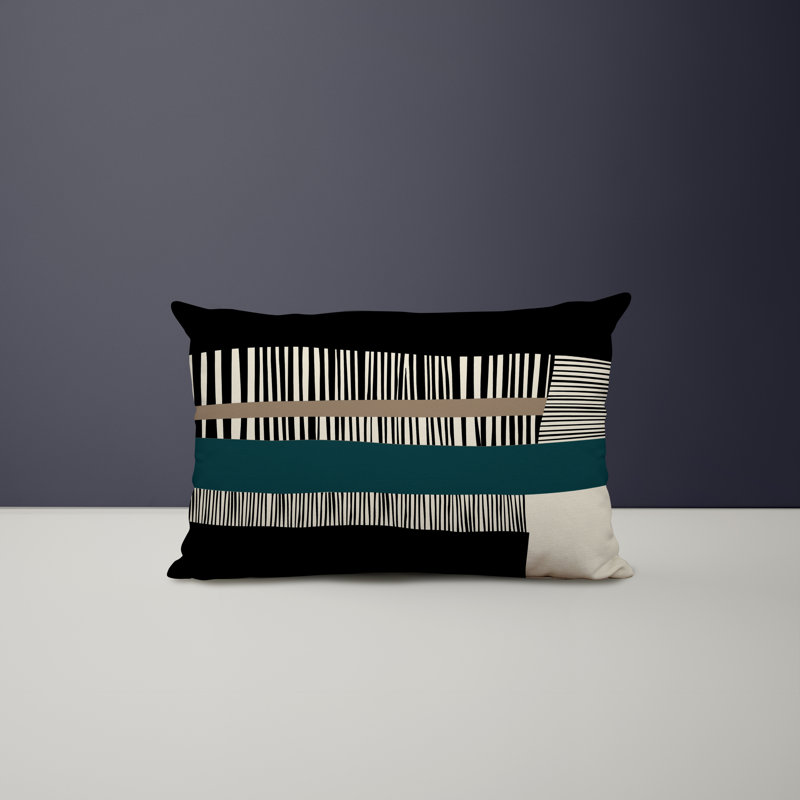 Housse et insert de coussin rectangulaire intérieur / extérieur en polyester / mélange de polyester Chamu, Émeraude