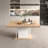 Rectangular Expandable Dining Table for 6 to 10 People with Rustic Wood and Extension Panels
