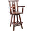 Tabouret de bar simple, tabouret de cuisine rustique avec accoudoirs, tabouret de bar à cadre en bois pour la cuisine, la salle à manger, le bar