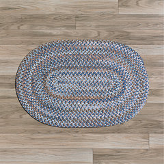 Handmade Braided Wool Light Gray Rug