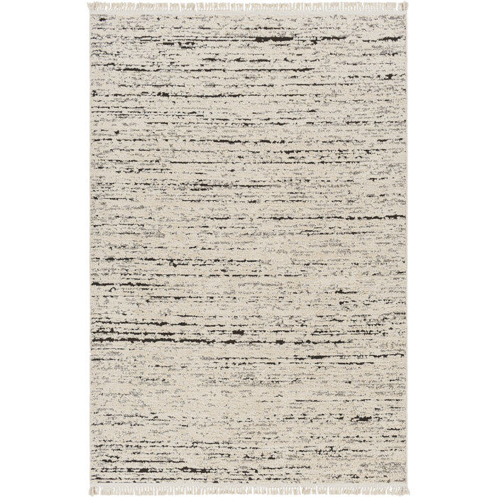 17 Stories Ollie Striped Taupe Area Rug | Wayfair