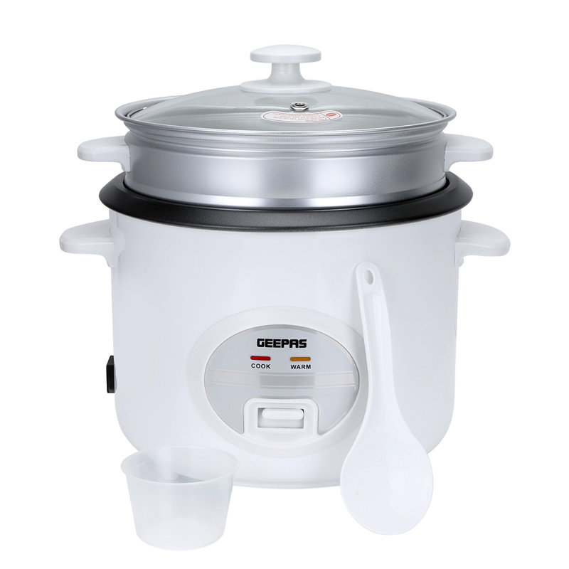 Geepas 300W Rice Cooker & Steamer with Keep Warm Function, 0.6L Automatic Cooking, 1.8L