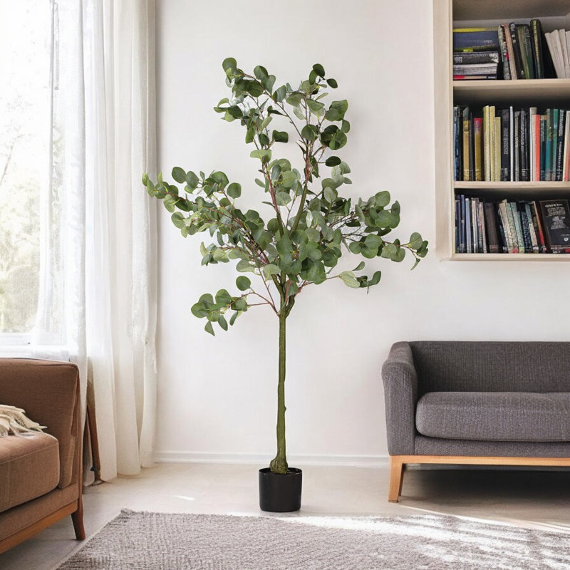 Eucalyptus artificiel en pot de chambre de bébé en plastique, H 48 po x l 24 po x P 24 po