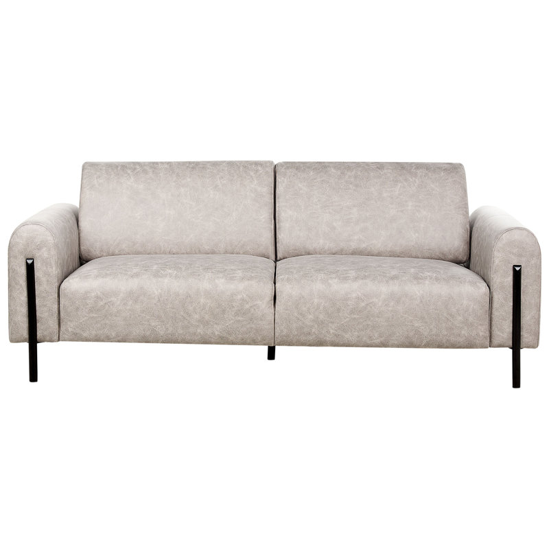 Damarc 3 Seater Faux Leather Reclining Sofa, Grey