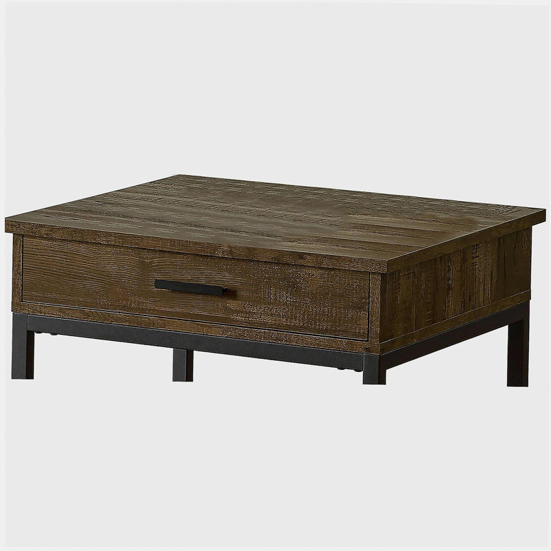 Table de bout carrée brun chêne et sable noir