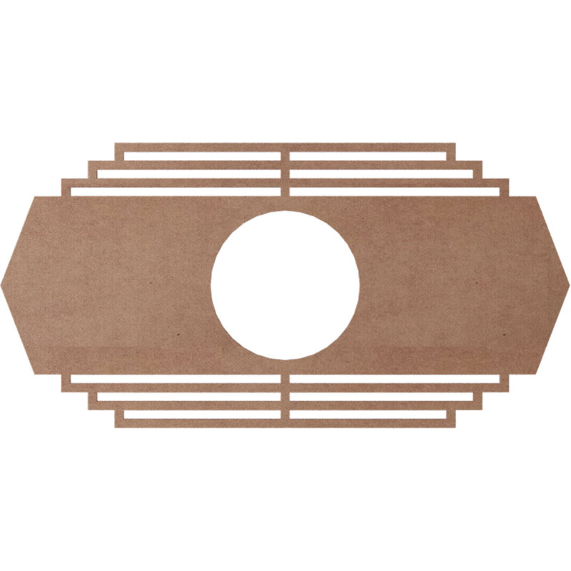Médaillon de plafond en bois Chrysler, Bois (qualité peinture), H 20 po x l 40 po x P 0,38 po