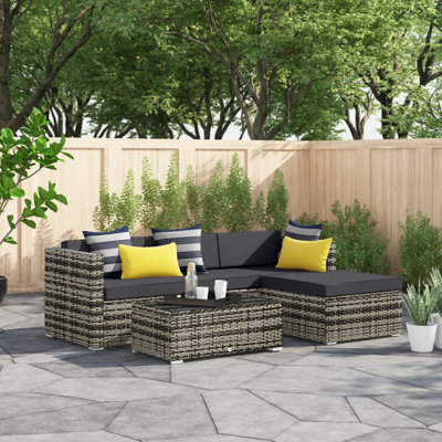 Felicity Rattan 3 - Sofa Set with Cushions