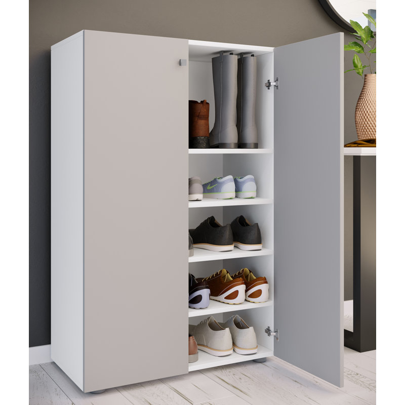 10 Pair Shoe Storage Cabinet, Grey