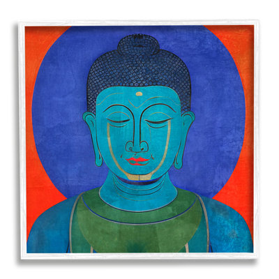 Vivid Buddha Portrait, estampe numérique encadrée par Elena Ray